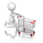 figure with shopping cart