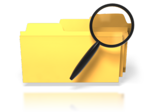 yellow folders w magnifying glass searching