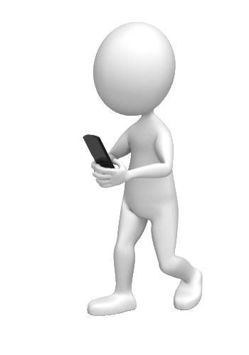 figure walking while texting