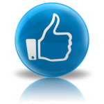 blue icon with hand in thumbs up position