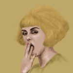portrait of woman yawning over boring content