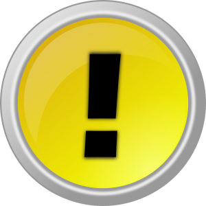 black exclamation mark in a yellow circle