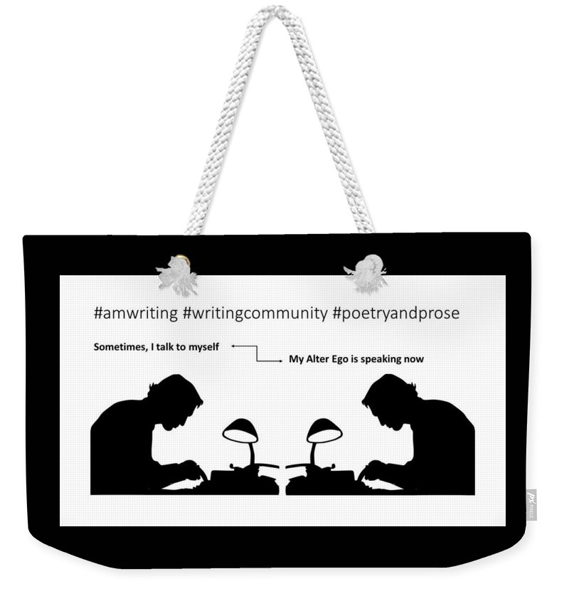Weekender tote bag for male author - image by Mohamed Hassan