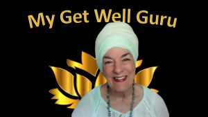 Nancy (Ayanna) Wyatt headshot against a black background with gold lettering - My Get Well Guru - teaching the Serenity Prayerfor #vss365