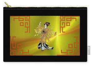 Asian woman dancing on zip carry pouch
