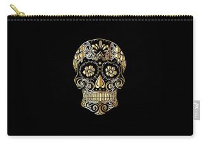 sugar skull on a zip carry pouch for writers of horror stories