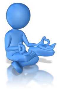 blue figure in meditation pose - learning how to meditate