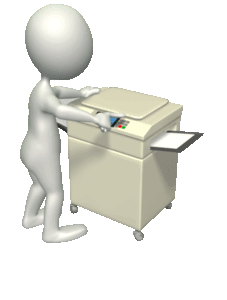figure at copier making photocopies